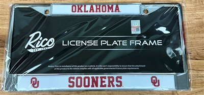 Chrome Metal Oklahoma Sooners Plate Frame
