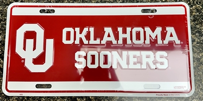 "OKLAHOMA SOONERS" Metal License Plate