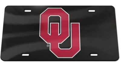 OU Acrylic Mirror Finish License Plate