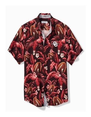 OU Tommy Bahama Veracruz Cay First Down Bloom Shirt