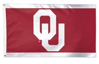 OU Deluxe 3x5 Flag W/Horizontal Stripes