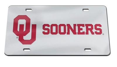 OU Sooners Acrylic Mirrored Licsense Plate