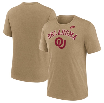 Oklahoma Sooners Nike Legacy Arch Tri-Blend T-Shirt - Heather Light Brown