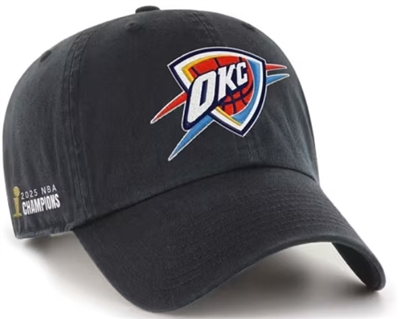 47 OKC Thunder 2025 NBA Finals Champs Clean Up Adj. Hat