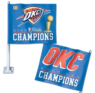 OKC Thunder 2025 NBA Champs Car Flag