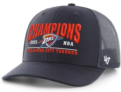 47 OKC Thunder 2025 NBA Finals Champs Trucker Adjustable Hat