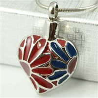 Blue and Red Floral Heart