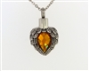 Angel Wings Wrapped Around Citrine Colored Stone