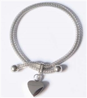Snake Bracelet With Heart Pendant