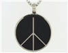Black And Silver Peace Sign Round