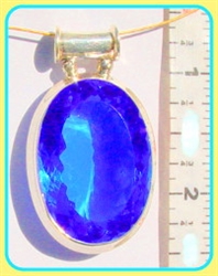 astrological blue quartz pendant