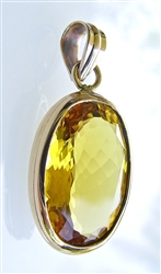 citrine, nine metal gold citrine pendant, jewelry, pendant