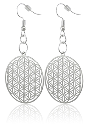 flower of life earrings silver plated