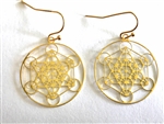 ER-02 Metatron 18k Gold Plated 30mm Earrings