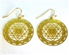 ER-03-B Cut-Out Shree Yantra 18k Gold Plated 30mm Earrings