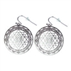 ER-03-S-B Cut-Out Shree Yantra Silver Plated 30mm Earrings