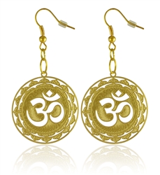 Om Mandala 18K Gold Plated Earrings