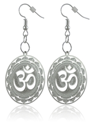 Om Mandala Silver Plated Earrings