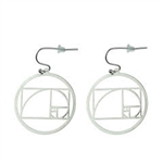 ER-06-S Golden Ratio Silver Plated 30mm Earrings