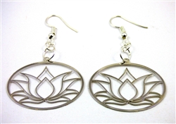 Silver Lotus Earrings