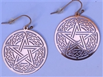 ER-12-COP Celtic Pentagram Copper Plated 30mm Earrings