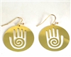 ER-13 Reiki Hand 18k Gold Plated 30mm Earrings