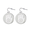 ER-13-S Reiki Hand Silver Plated 30mm Earrings