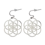 ER-14-S Seed Of Life Silver Plated 30mm Earrings