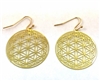 ER-18-25 Globe Flower of Life 18k Gold Plated 25mm Earrings