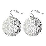 ER-18-S Globe Flower of Life Silver Plated 30mm Earrings