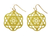 ER-19 Star Merkaba 18k Gold Plated 30mm Earrings