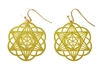 ER-19-25 Star Merkaba 18k Gold Plated 25mm Earrings