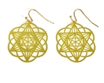 ER-19-25 Star Merkaba 18k Gold Plated 25mm Earrings