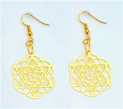 Star Merkaba/ Seed of Life earrings gold plated