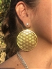 ER-201 Flower of Life 18k Gold Plated 2" Earrings