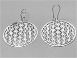 ER-201-S Flower of Life silver Plated 2" Earrings