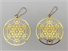 ER-202 Metatron 18k Gold Plated 2" Earrings