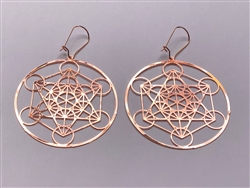 ER-202-COP Metatron copper Plated 2" Earrings