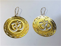 ER-205 OM 18k Gold plated 2" earrings