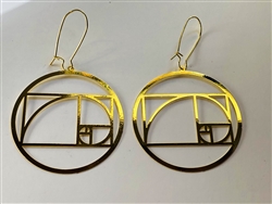 Golden Ratio 18k Gold Plated 2 inches Earrings