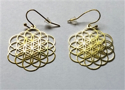 ER-21 expanded Flower of Life 30mm Earrings gold Plated