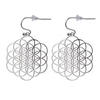 ER-21-S expanded Flower of Life 30mm Earrings silver Plated