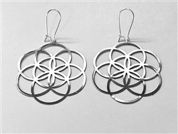 Seed Of Life silver plated 2" Earrings