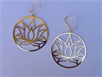 ER-220 Lotus 18k Gold Plated 2" Earrings