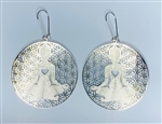 ER-222-S Yoga Girl silver plated 2" Earrings