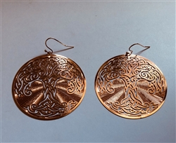 ER-226-COP Celtic Tree of Life Copper plated 2" earrings