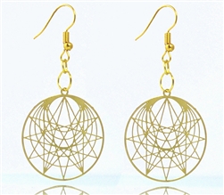 Enneagram 18K Gold Plated Earrings