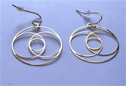 ER-24-S Vesica Piscis 18k Silver Plated 30mm Earrings