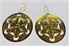 Star Tetrahedron Metatron Gold plated 2" Earrings