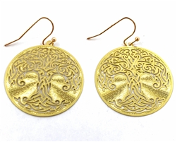 ER-26 Tree of Life 18k Gold Plated 30mm Earrings